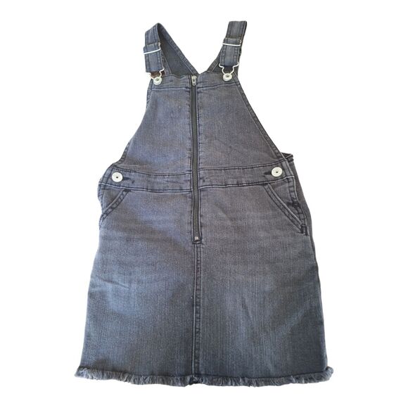 OshKosh B’gosh Girls Denim Vestbak Dress Overall Jumper 6X Zip Front Snaps VTG - Picture 1 of 8
